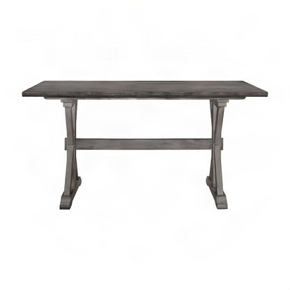 Solid Wood Counter Height Dining Table, Bar Height Pub Table, Gray