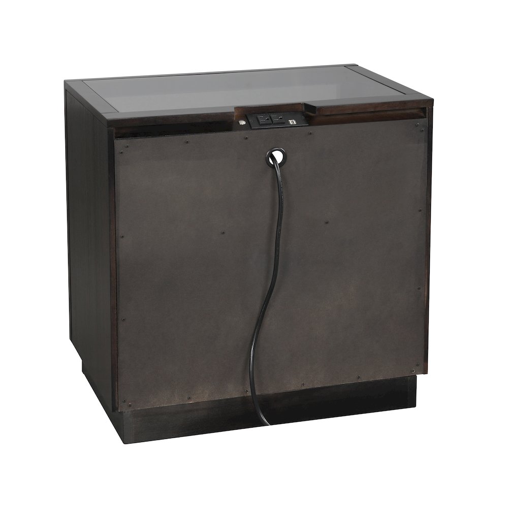 Larchmont Asian Hardwood Nightstand in Charcoal