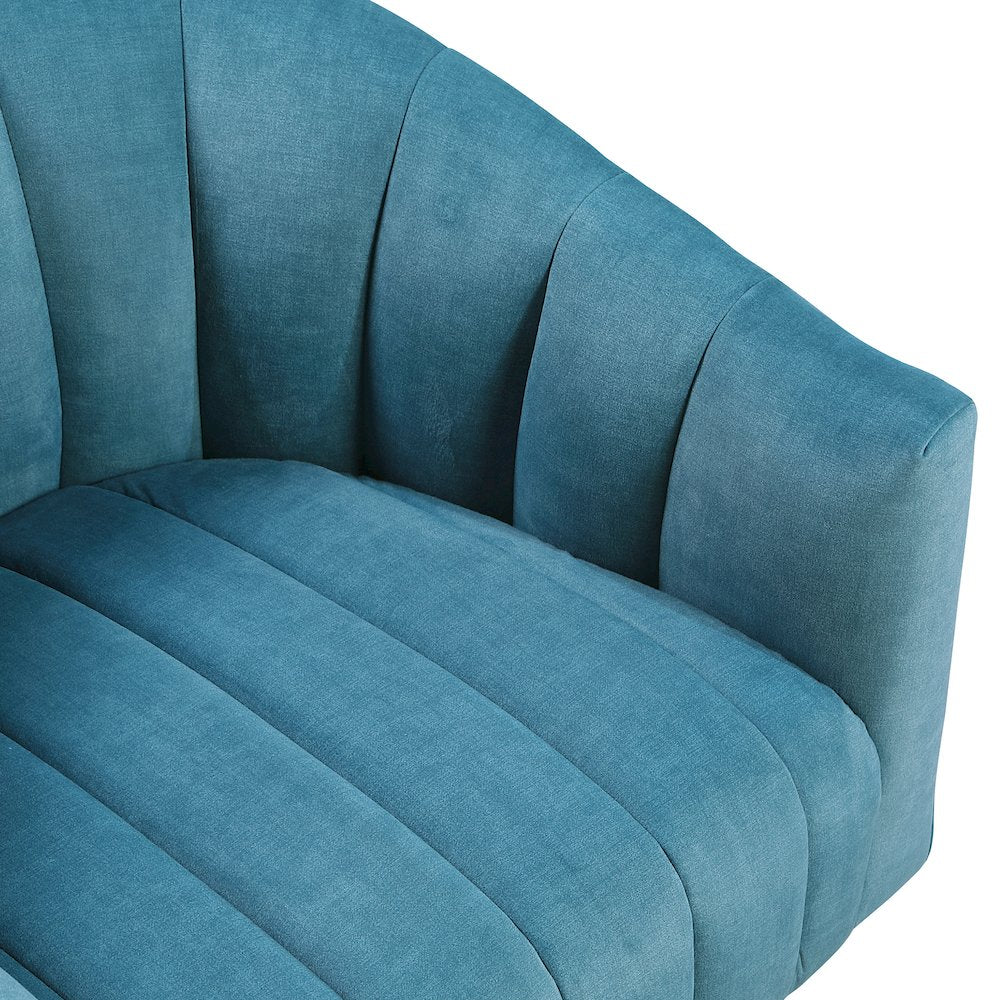 Lonita Velvet Swivel Chair in Dark Teal
