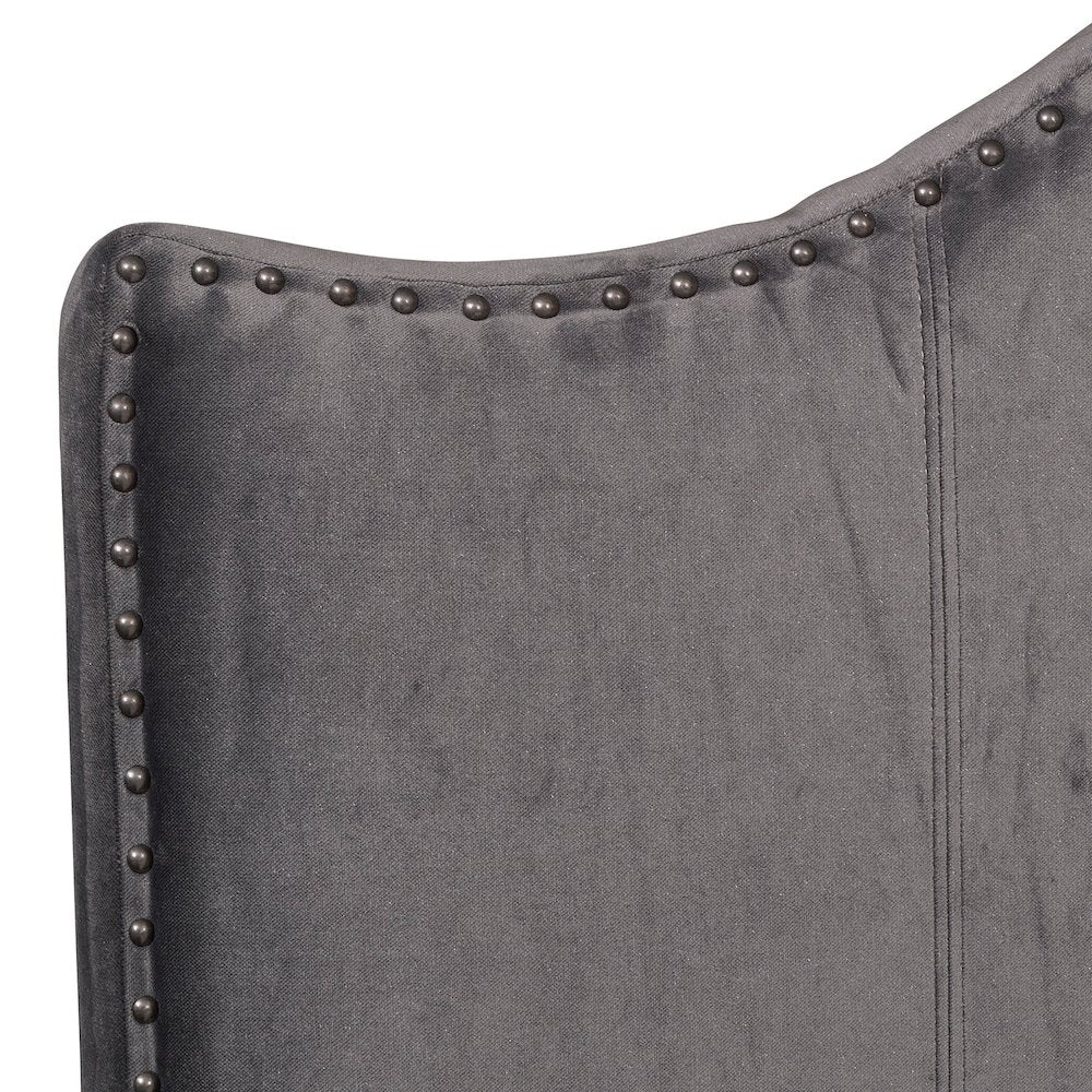 Carlow Asian Hardwood Full Upholstery Bed in Gray
