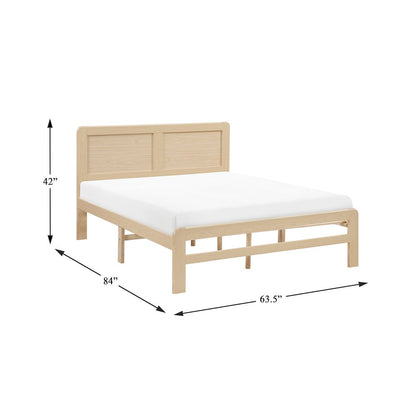 Carter Asian Hardwood Queen Platform Bed in Natural