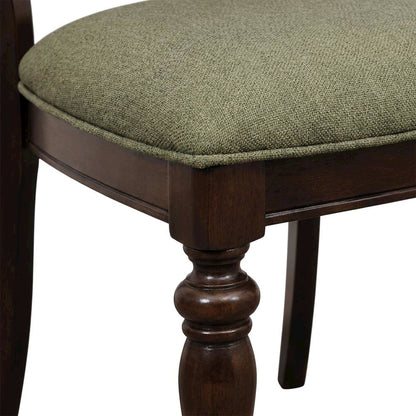 Marston Asian Hardwood High-Back Wood Dining Side Chairs, Dark Cherry, Set of 2