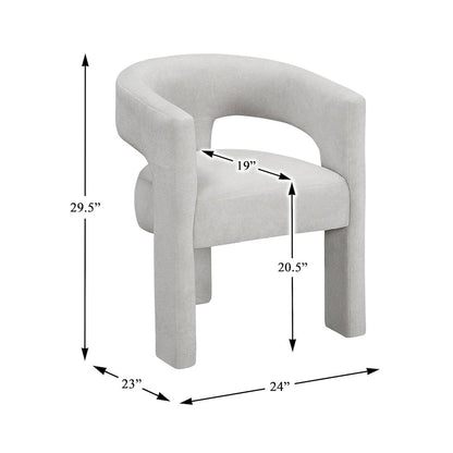 Marais Boucle Dining Chairs, Set of 2 in Light Gray