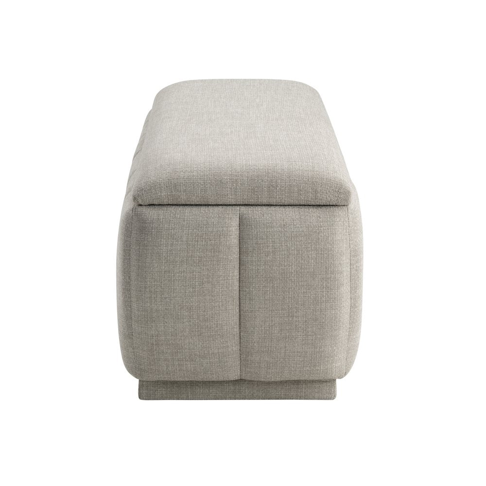 Maize Textured Lift Top Storage Bench in Taupe