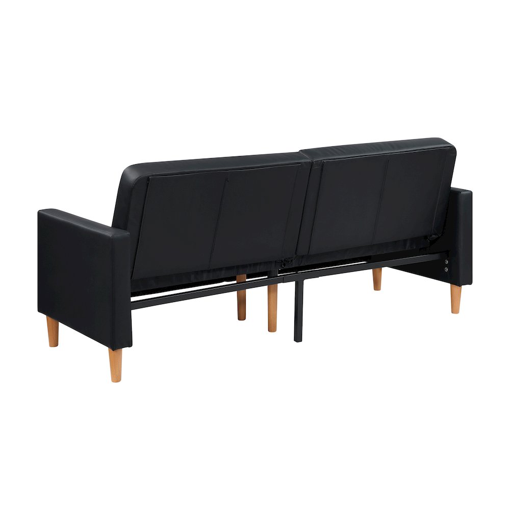 Carlton Faux Leather Elegant Lounger in Black
