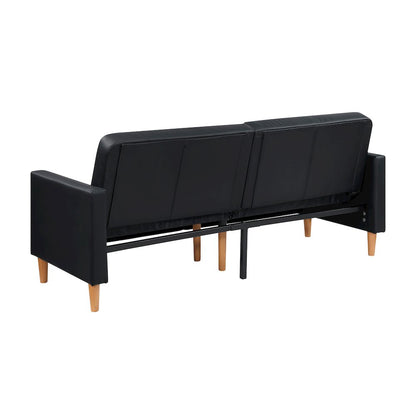 Carlton Faux Leather Elegant Lounger in Black