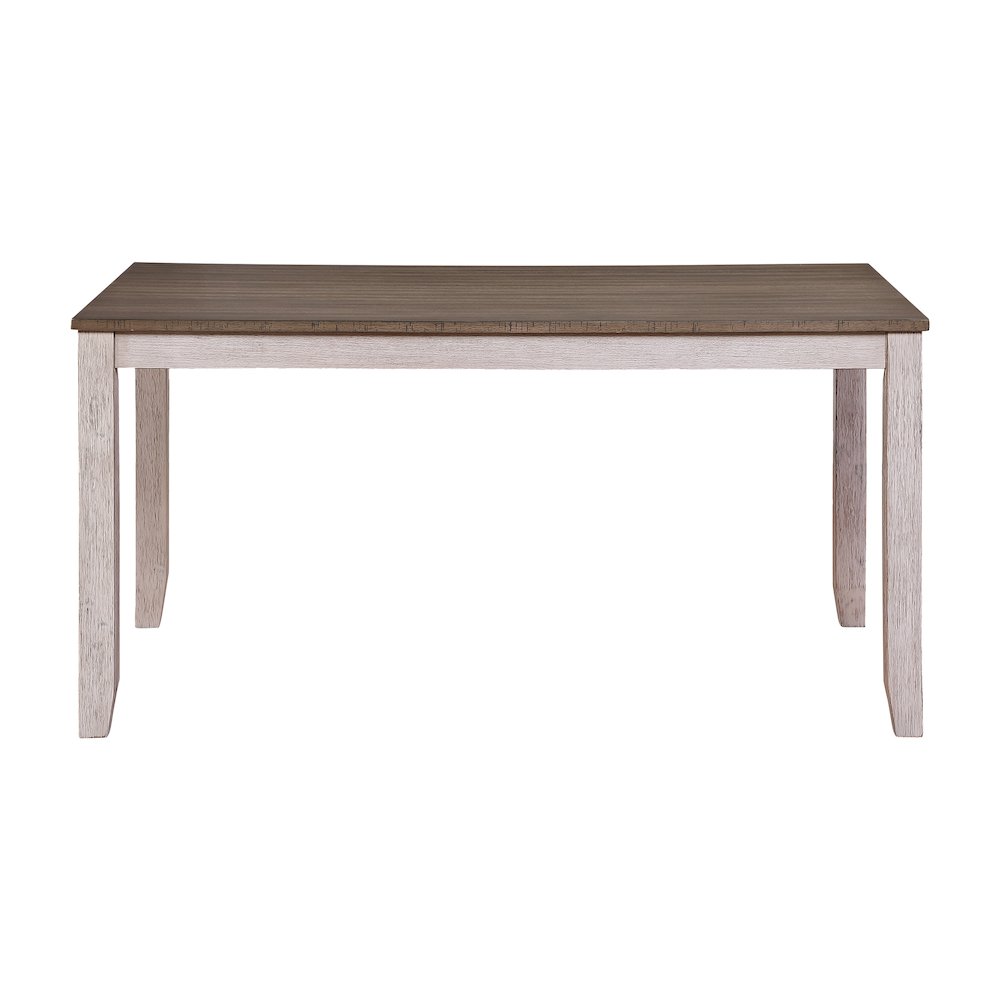 Ithaca Wood Veneer Dining Room Table in Grayish White and Brown Finish
