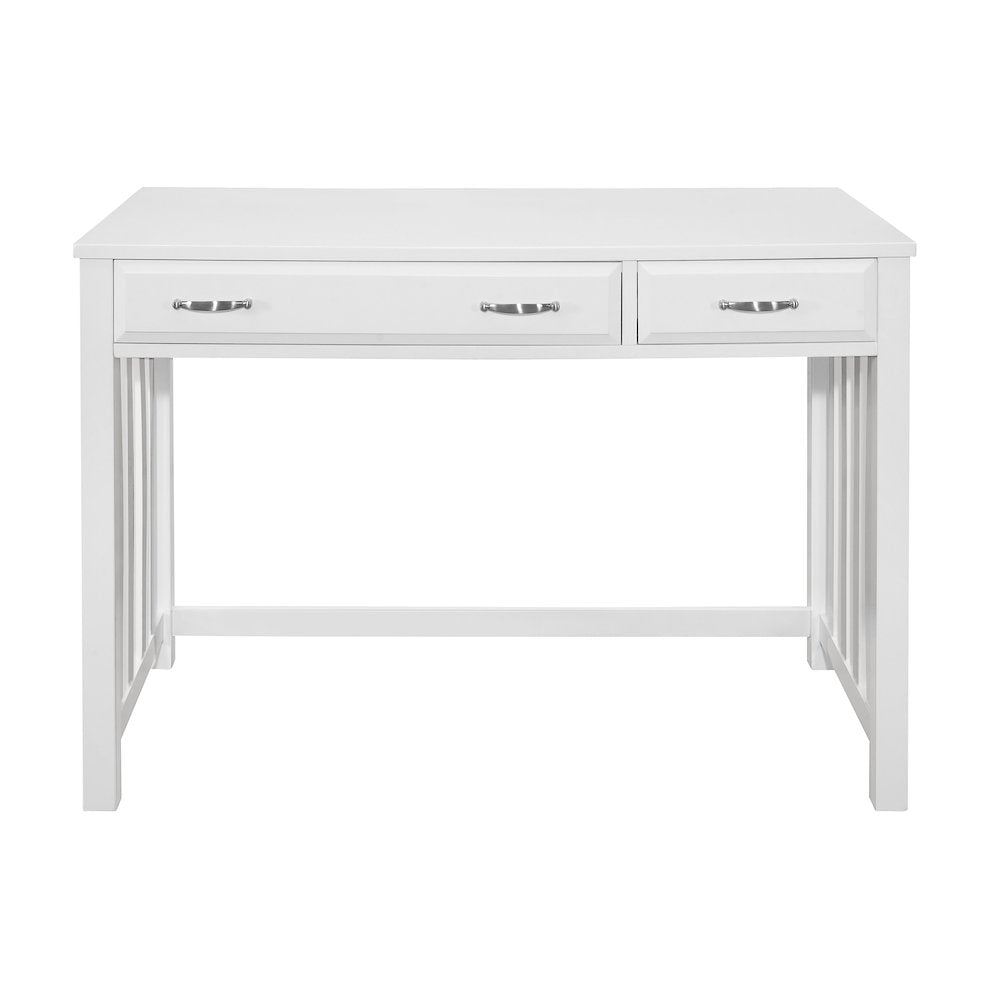 Blanche Asian Hardwood Desk in White