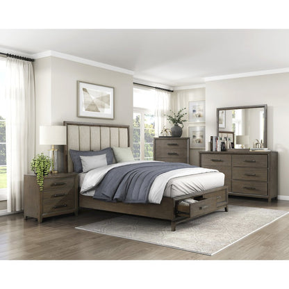 Aris Asian Hardwood California King Platform Bed in Dark Walnut