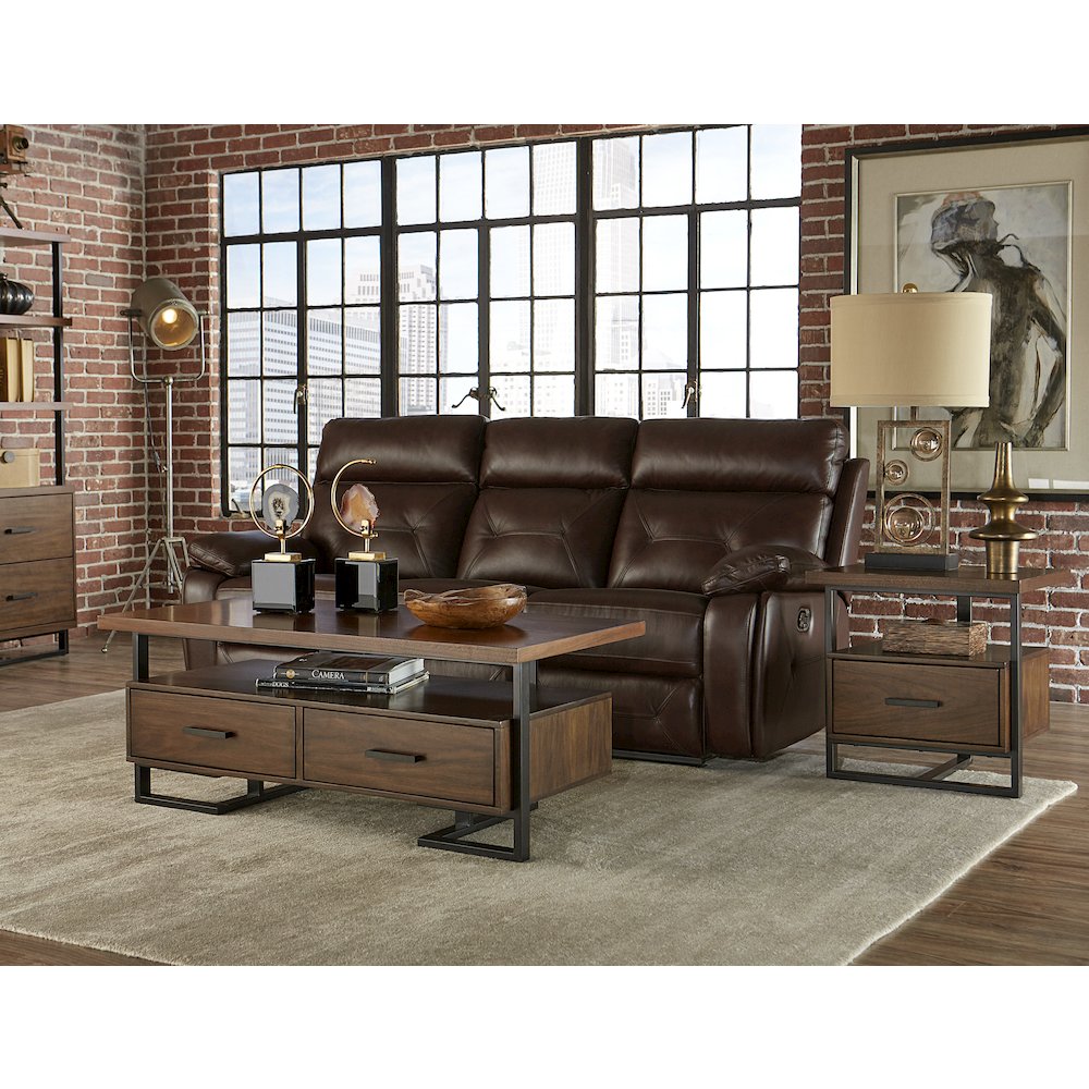 Sedley Asian Hardwood Cocktail Table w/ Two Functional Drawers in Walnut