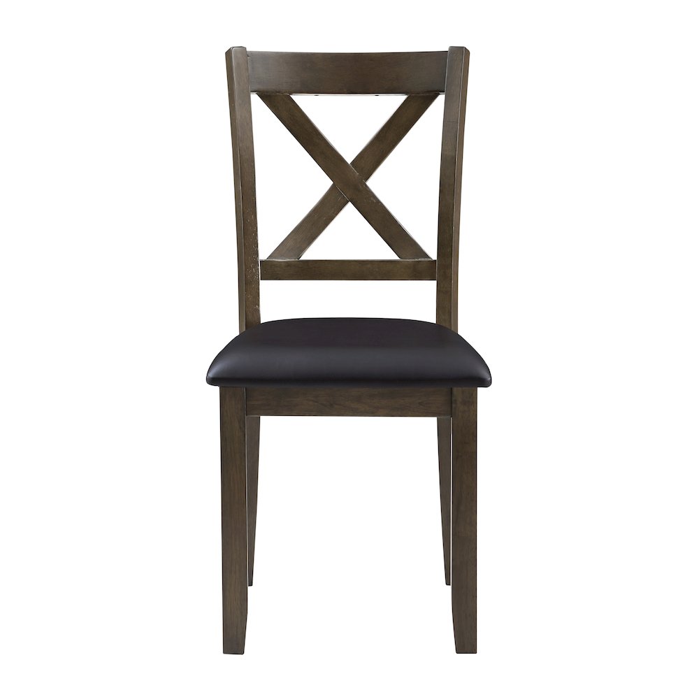 Hazel Faux leather Dining Room Table and Chairs (set of 5) in Dark brown