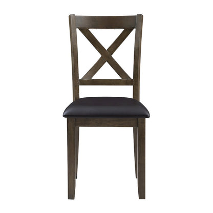 Hazel Faux leather Dining Room Table and Chairs (set of 5) in Dark brown