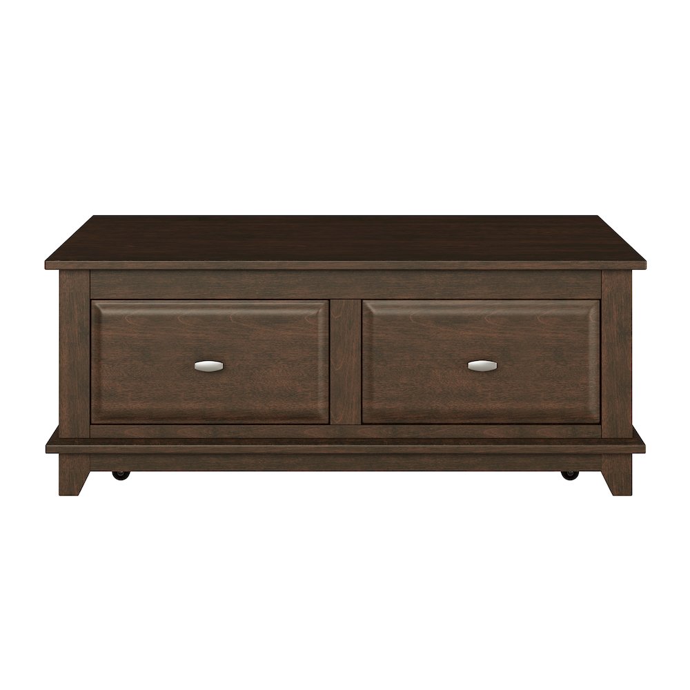 Minot Asian Hardwood Cocktail Table in Brown Cherry