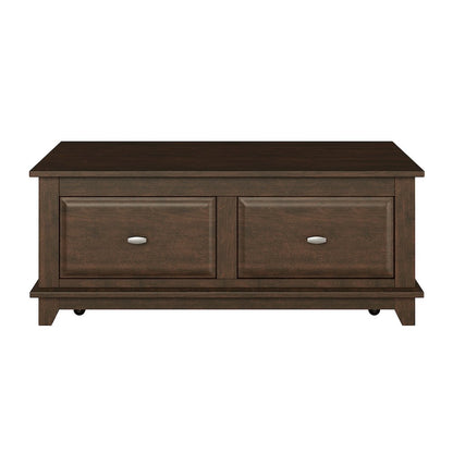 Minot Asian Hardwood Cocktail Table in Brown Cherry