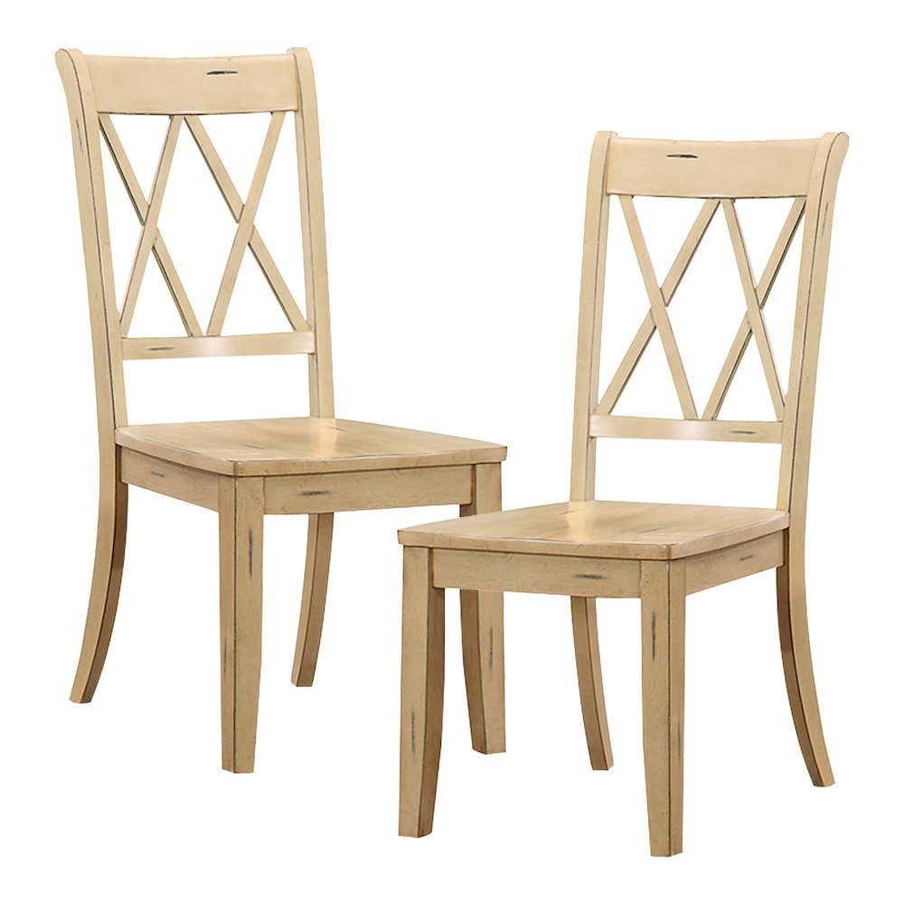 Janina Wood Dining Room Side Chair, set of 2 in Buttermilk