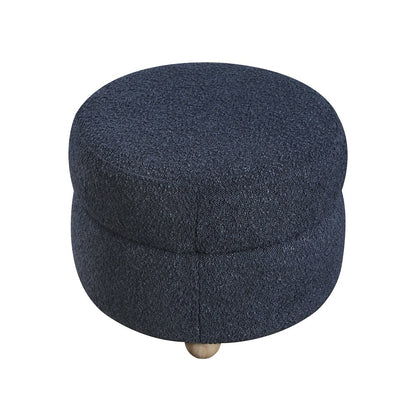 Essex Boucle Swivel Chair with Ottoman in Blue