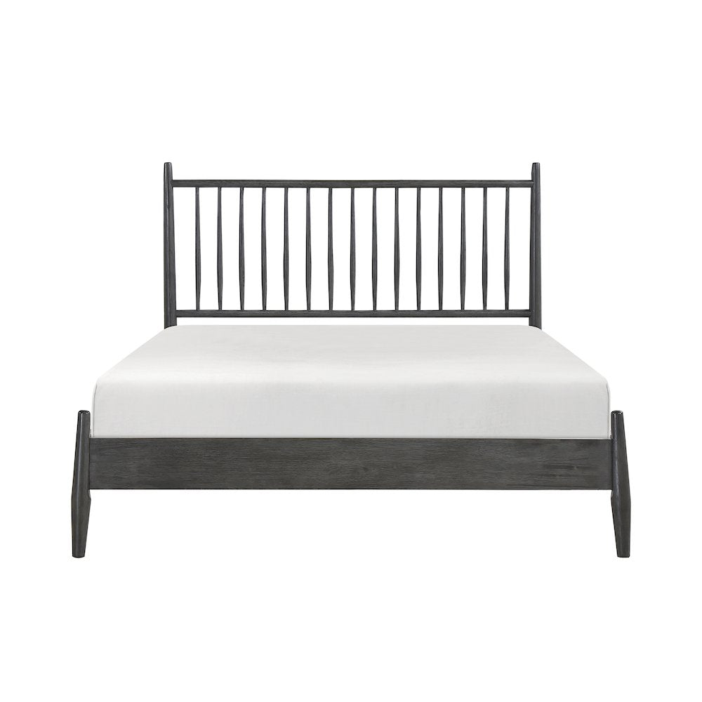 Brickell Rubberwood Full Platform Bed in Gray