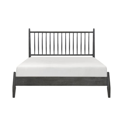 Brickell Rubberwood Full Platform Bed in Gray