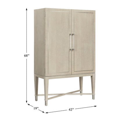 Genoa Oak Veneer Bar Cabinet in Light Oak Finish