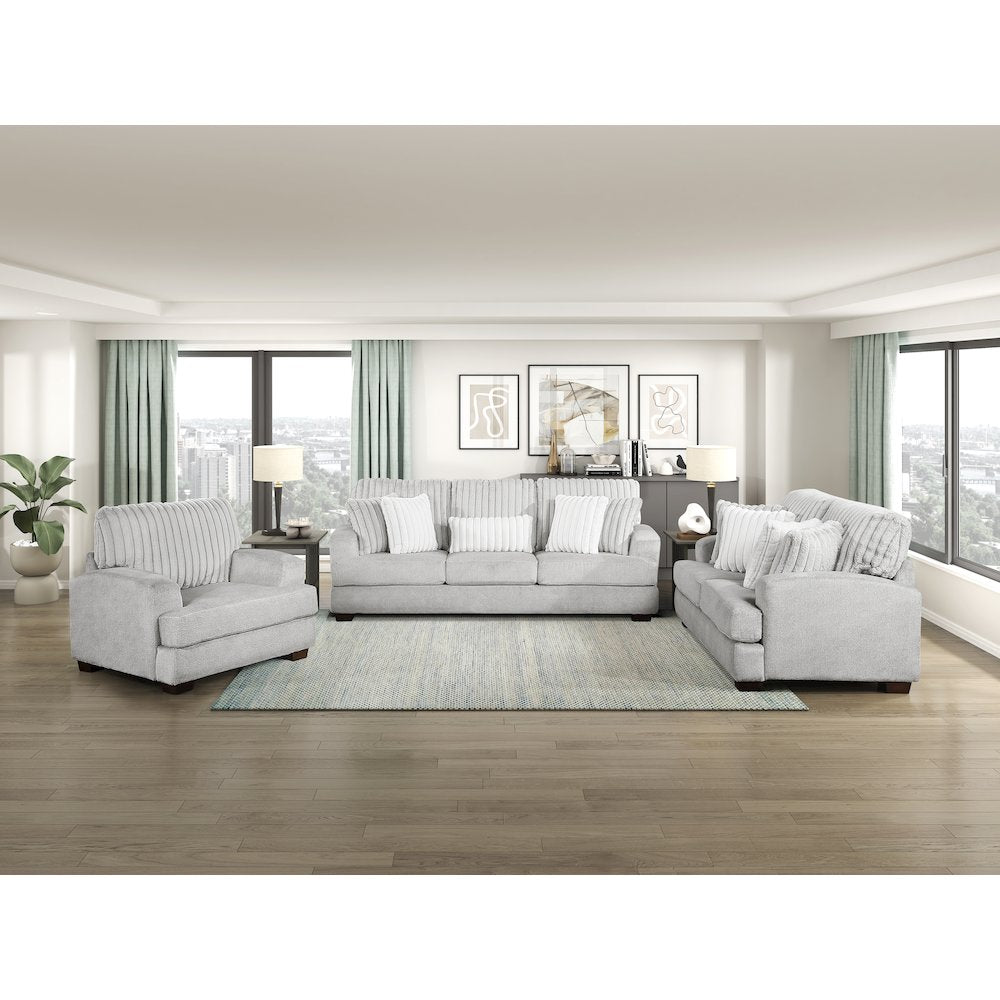 Santiago Microfiber Sofa in Light Gray