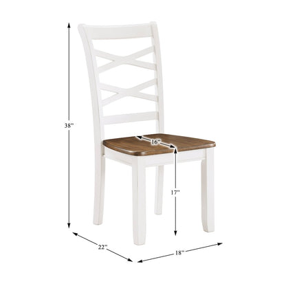 Dobson Mango Veneer Dining Set (set of 7) in Cherry and White