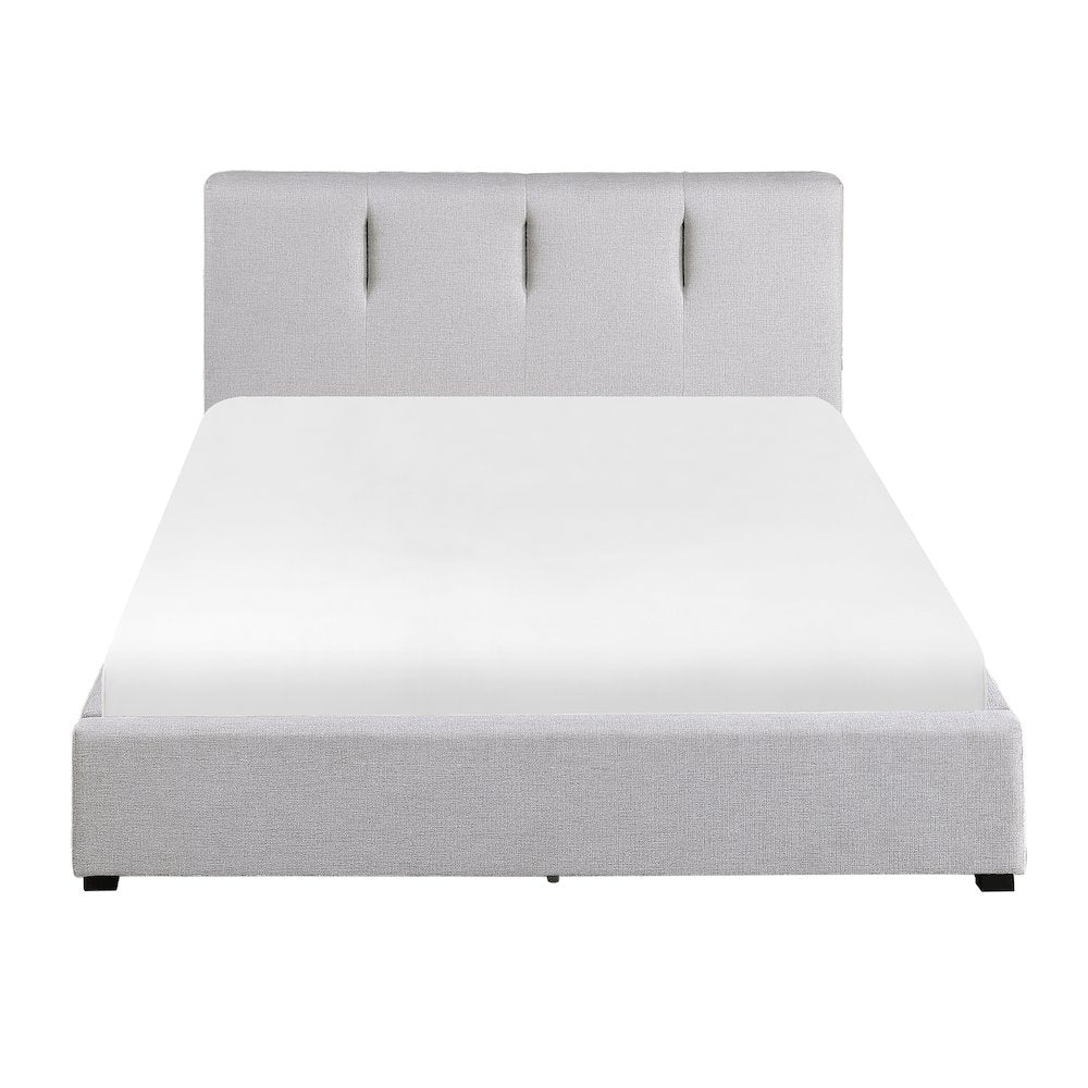 Aitana Textured California King Platform Bed with Storage Drawer in Gray