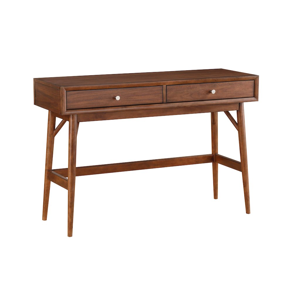 Frolic Rubberwood Sofa Table with Two Functional Drawers in Brown