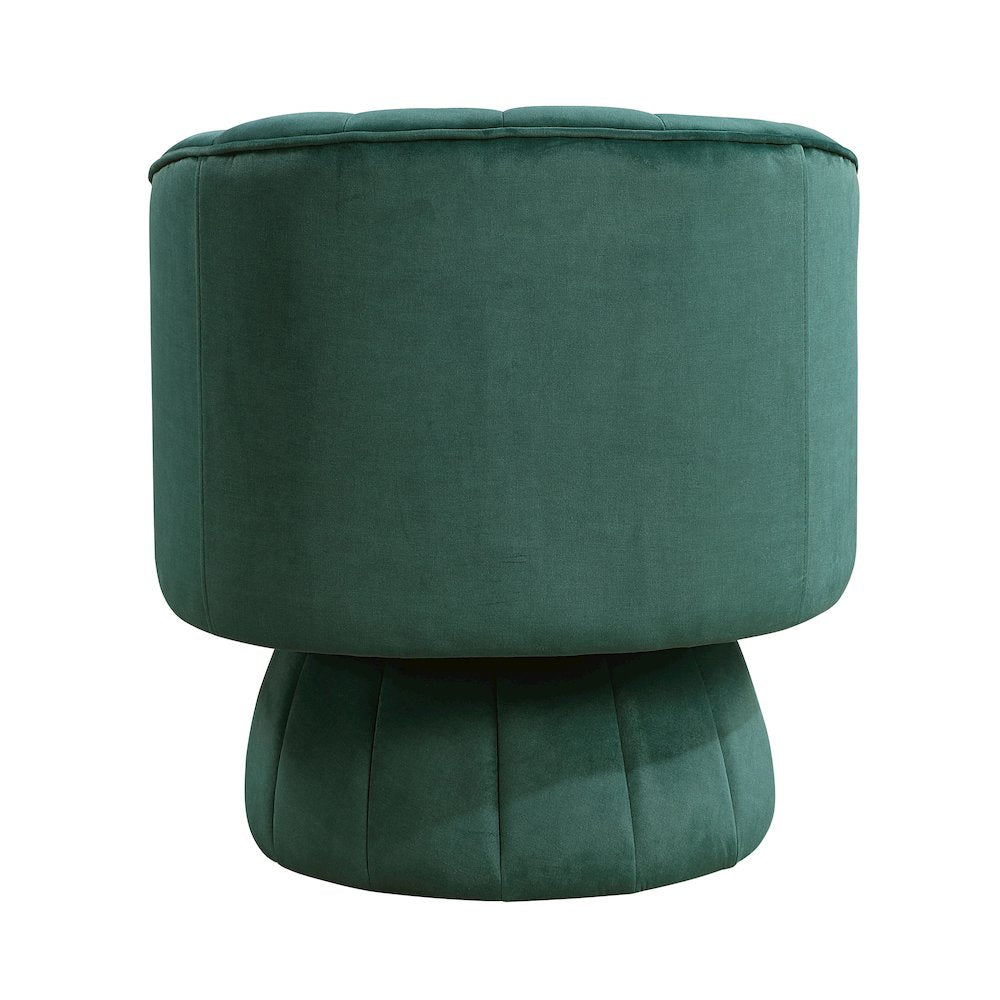 Lonita Velvet Swivel Chair in Dark Green