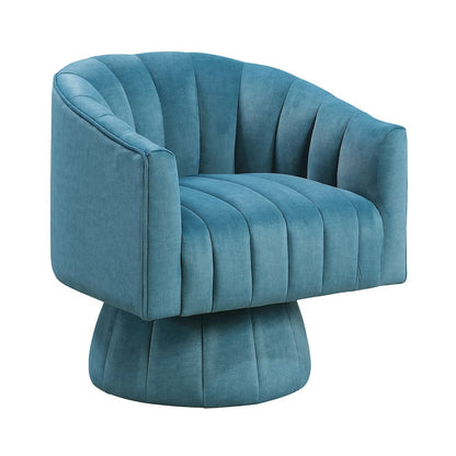 Lonita Velvet Swivel Chair in Dark Teal
