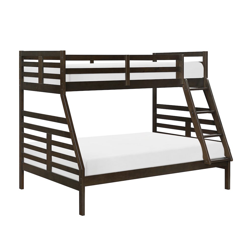 Darden Pine Twin/Full Bunk Bed in Dark Brown