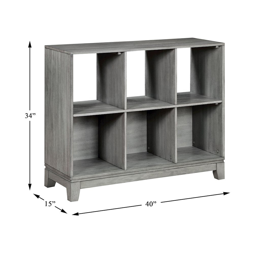 Garretson Acacia Bookcase in Gray