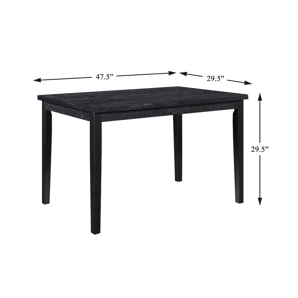 Andreas Asian Hardwood 5-Piece Dining Set in Black