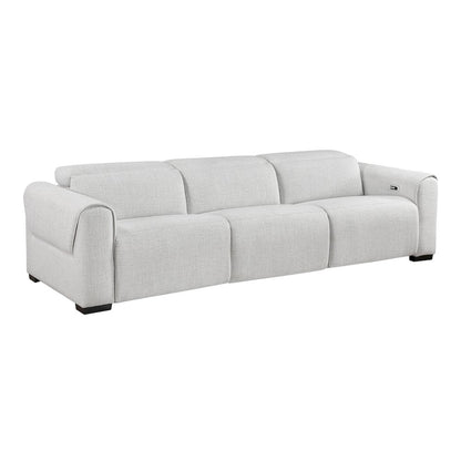 McPherson Chenille Power Double Reclining Sofa in Cloud