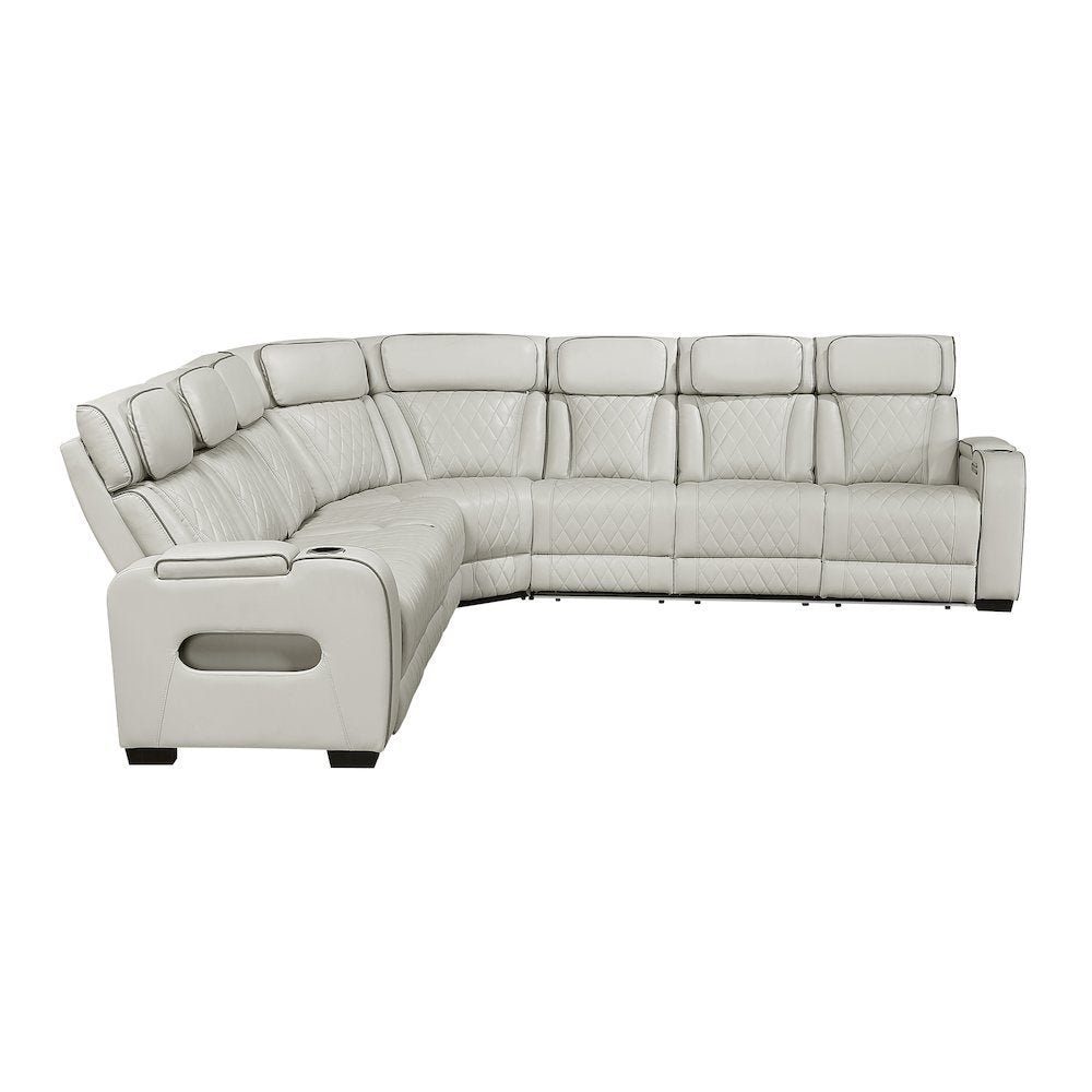 Fairway Faux Leather 3-Piece Power Reclining Sectional in Taupe