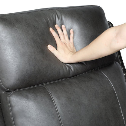Kellen Microfiber Double Reclining Sofa in Smoky Gray
