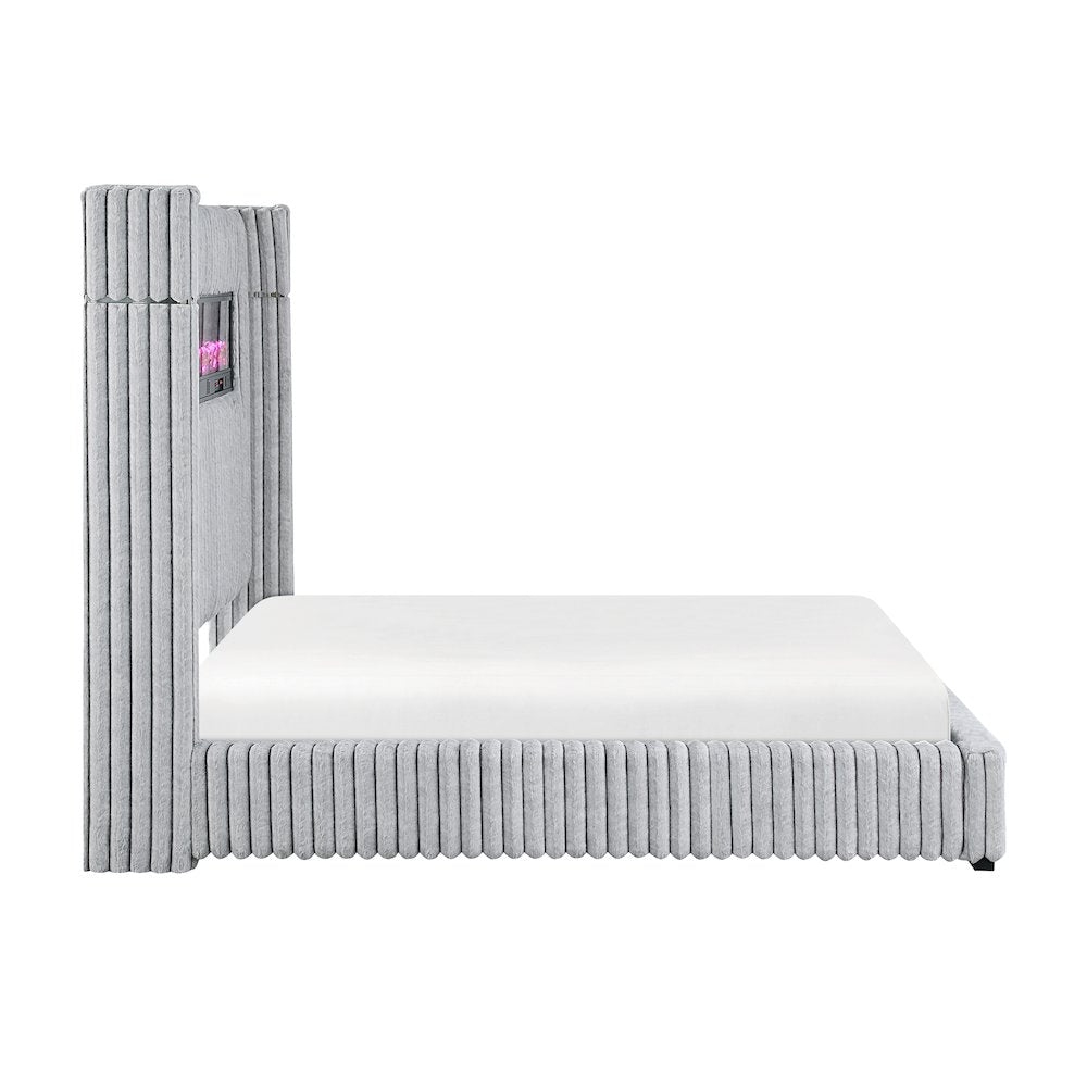 Fitzroy Corduroy California King Bed in Gray