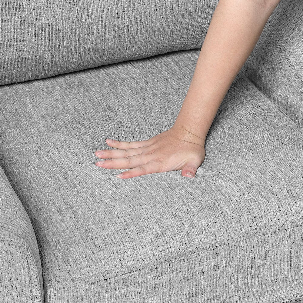 Bennett Chenille 2pc Set: Sofa, Love in Gray