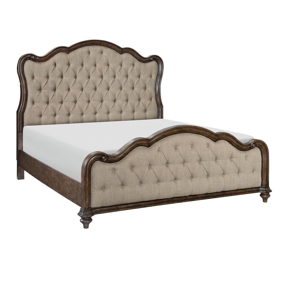 Heath Court Asian Hardwood Queen Bed in Brown Oak