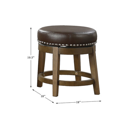 Westby Solid Wood 18" Round Swivel Stool, Set of 2 in Brown