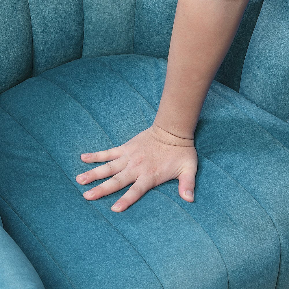 Lonita Velvet Swivel Chair in Dark Teal