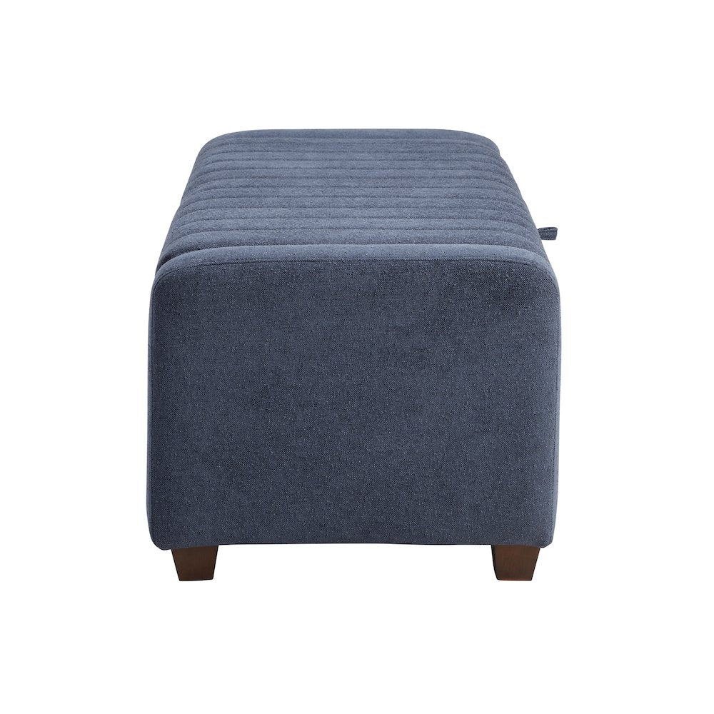 Derby Boucle Lift Top Storage Bench in Blue