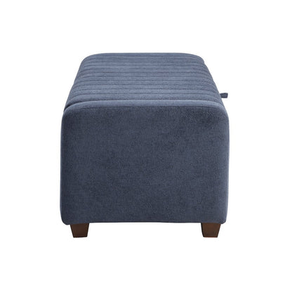 Derby Boucle Lift Top Storage Bench in Blue