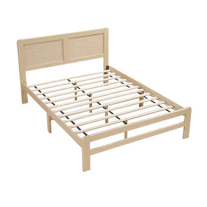 Carter Asian Hardwood Full Platform Bed in Natural
