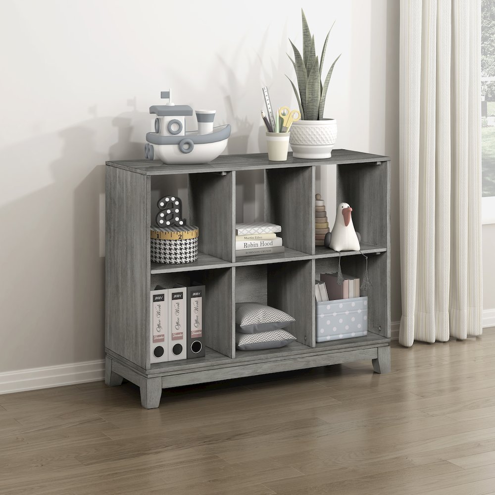 Garretson Acacia Bookcase in Gray