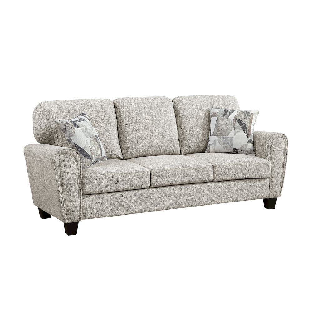 Lemond Chenille 3pc Set: Sofa, Love, Chair in Gray