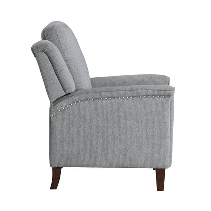 Lansing Chenille Push Back Reclining Chair in Gray