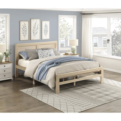 Carter Asian Hardwood Queen Platform Bed in Natural