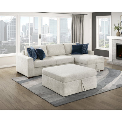 Isla Microfiber 3-Piece Sectional with Reversible Chaise in Beige