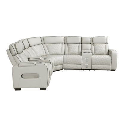 Fairway Faux Leather 3-Piece Power Reclining Sectional in Taupe