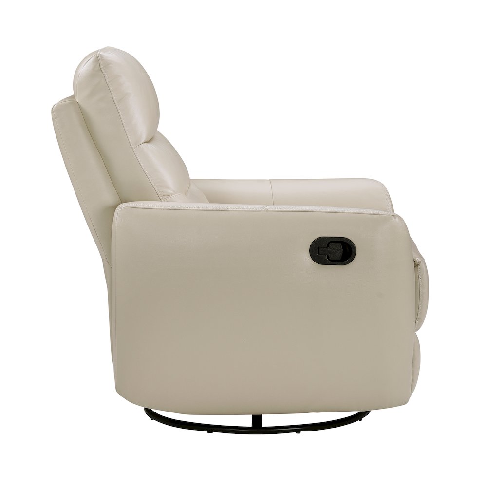 Cassian Leather Swivel Glider Reclining Chair in Taupe